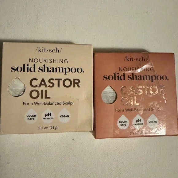 KITSCH Nourishing Solid Shampoo Bar Duo (Castor Oil + Sugared Amber & Shea)- NIB - Picture 1 of 7